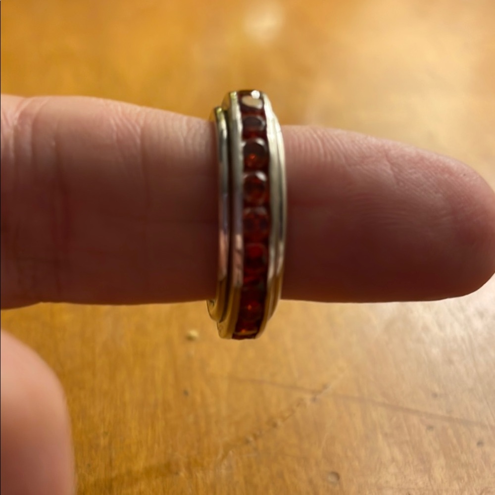 Garnet Eternity Band Spinner Ring